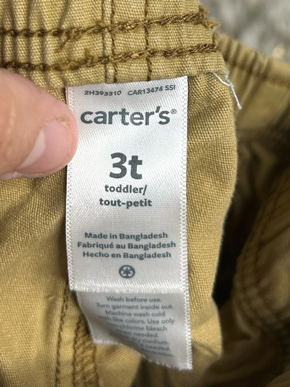 5 for $25🔥Carter's Elastic‎ Waist Tan Cargo Shorts 3T